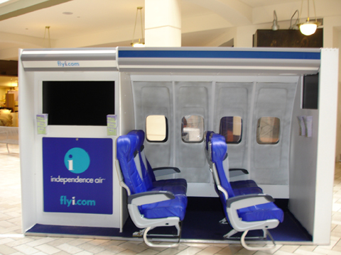 Independence Air mall kiosk